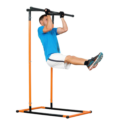 Man performing a pull-up on the Flexora full body pull-up station