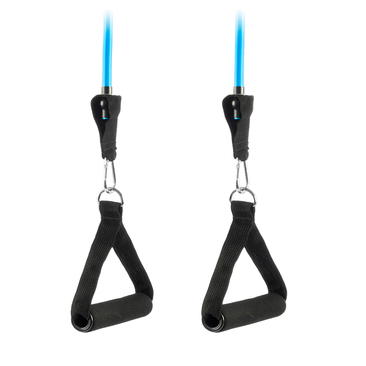 Flexora pair of foam-grip resistance band handles on a white background