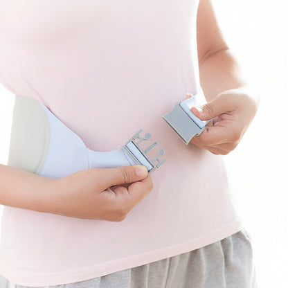 Flexora rechargeable massage and heat belt buckle close-up